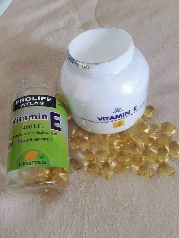 vitamin E capsules and cream