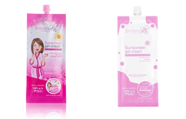 Brilliant Sunscreen Cream-Gel Glass and Pinkish Glow