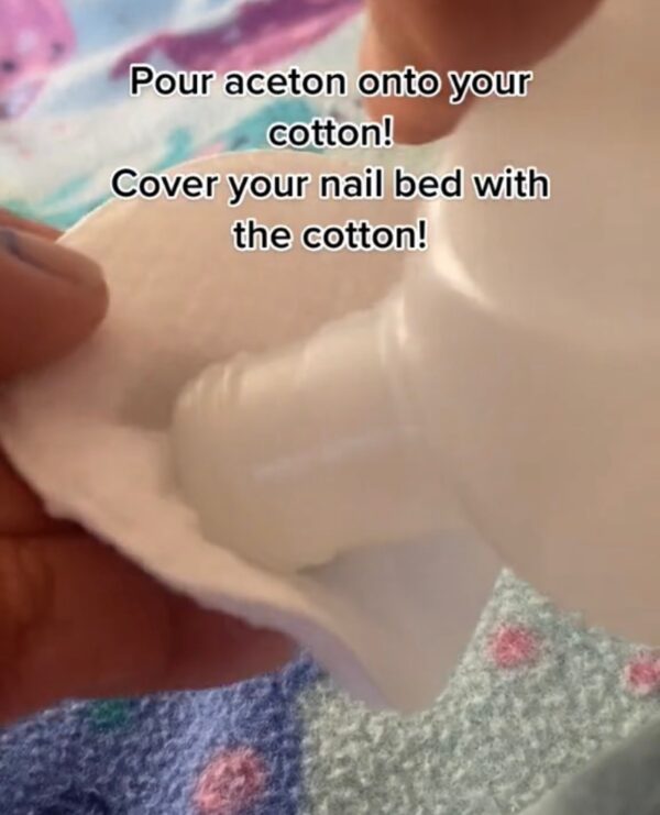 Pour pure acetone - How to remove acrylic nails with acetone at home