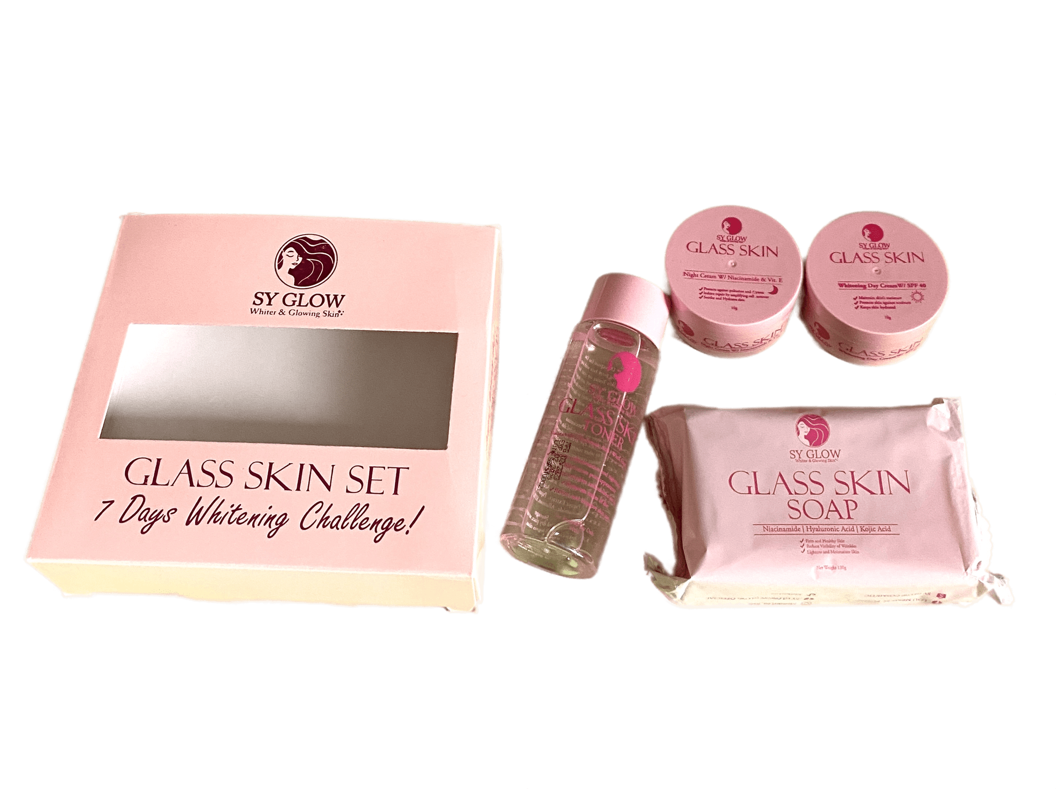 SY Glow Glass Skin Set 7 Day Whitening Challenge Rejuvenating Sets