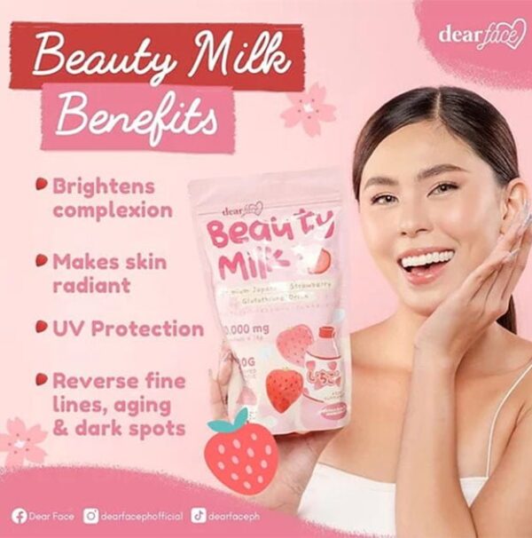 Dear Face Beauty Milk Premium Japanese Strawberry Glutathione Drink