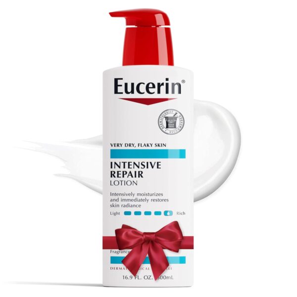 Eucerin Intensive Repair Body Lotion for Very Dry, Flaky Skin, Fragrance Free Body Moisturizer with Alpha Hydroxy, 16.9 Fl Oz Bottle