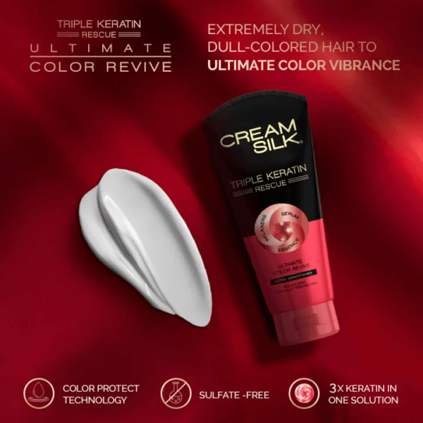 Cream Silk Triple Keratin Rescue Color Revive Hair Conditioner - 300ml - Image 5