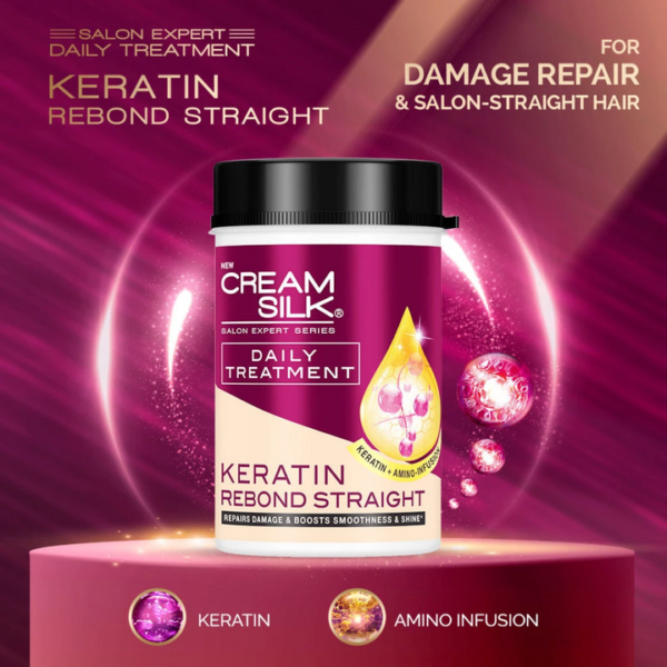 Cream Silk Daily Treatment Keratin Rebond Straight - 650ml - Image 7