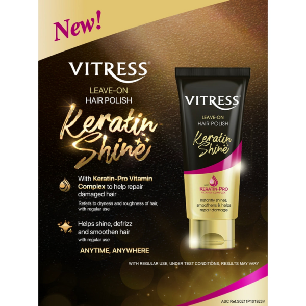 Vitress Hair Polish Leave-On Keratin Shine Cream - 100ml - Image 2