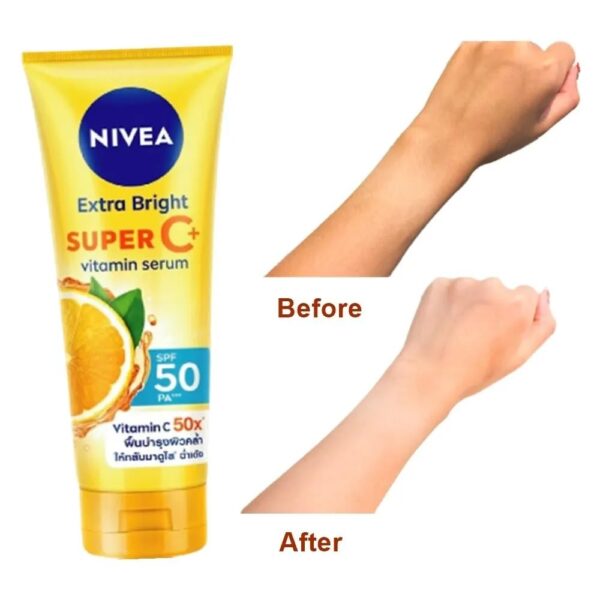 Nivea Extra Bright Super C+ Vitamin Body Serum SPF50 PA+++ 320 ml - Image 4