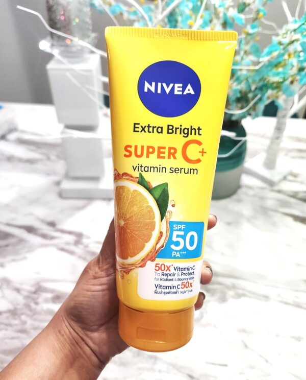 Nivea Extra Bright Super C+ Vitamin Body Serum SPF50 PA+++ 320 ml - Image 6