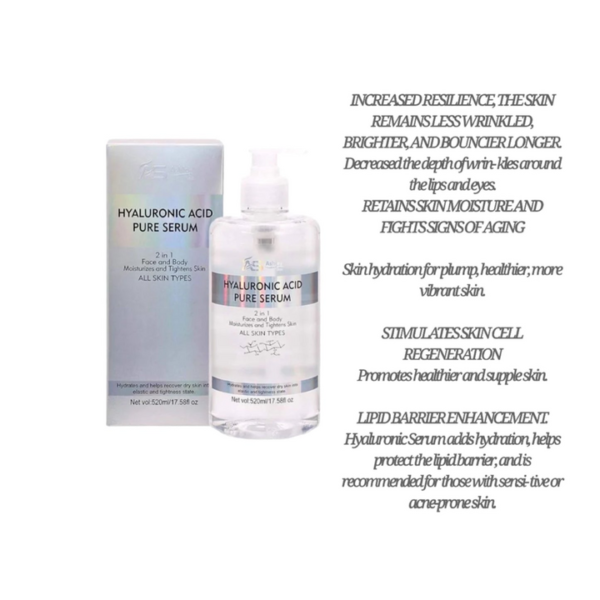 Ashley Shine Hyaluronic Acid Pure Serum 2 in 1 Face & Body 520ml - Image 2