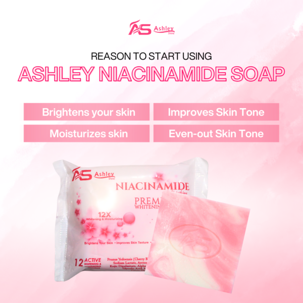 Ashley Shine Niacinamide Soap 12X Whitening & Moisturizing 70g - Image 3