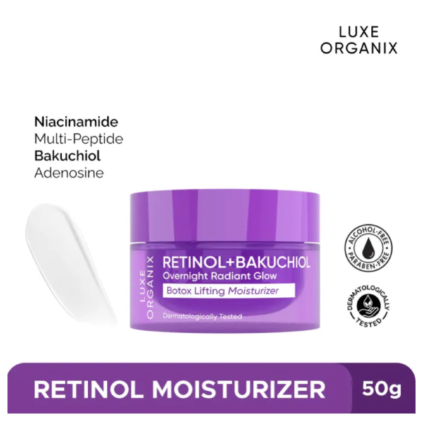 Luxe Organix Retinol + Bakuchiol Overnight Radiant Glow Botox Lifting Moisturizer 50g