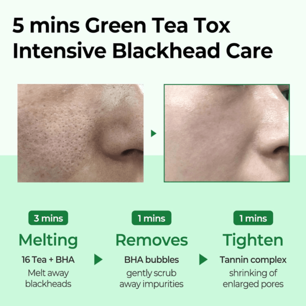 Bye Bye Blackhead 30 Days Miracle Green Tea Tox Bubble Cleanser - 120g - Image 4