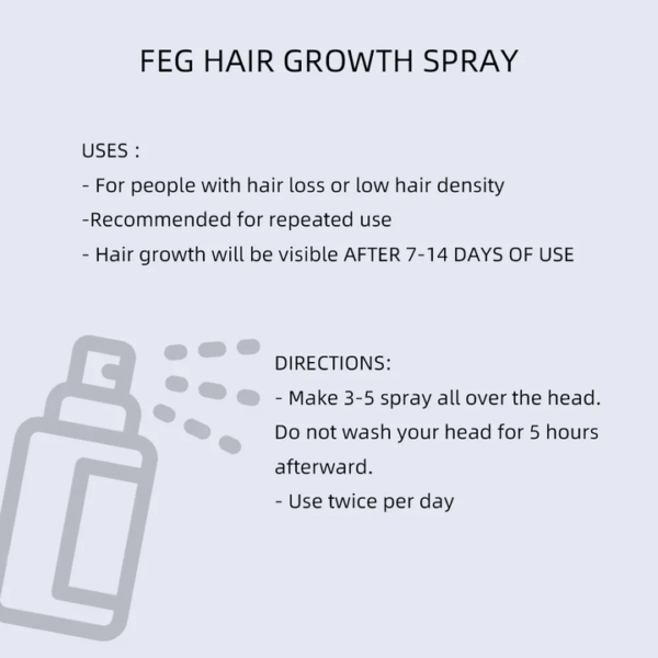 FEG Hair Growth Spray Prevent Hair Loss - 50ml - Image 4